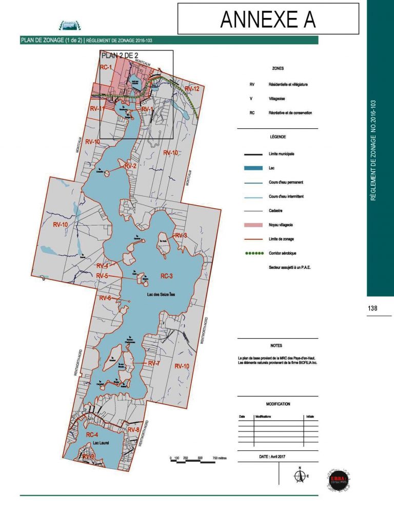 Zoning map Municipality of LacdesSeizeÎles