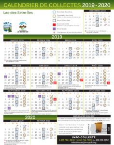 Calendrier Collecte des matières résiduelles 2019