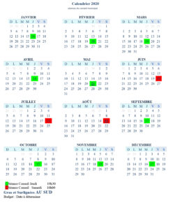 Calendrier 2020 des séances du conseil municipal de Lac-des-Seize-Îles